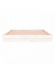 Giroletto con LED Bianco 160x200 cm in Legno Massello 2