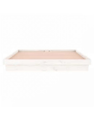 Giroletto con LED Bianco 160x200 cm in Legno Massello