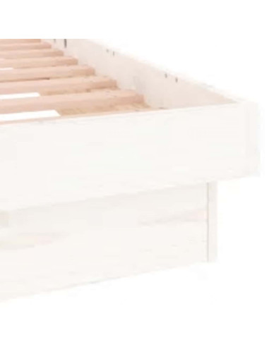 Giroletto con LED Bianco 160x200 cm in Legno Massello