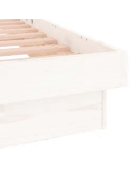 Giroletto con LED Bianco 160x200 cm in Legno Massello