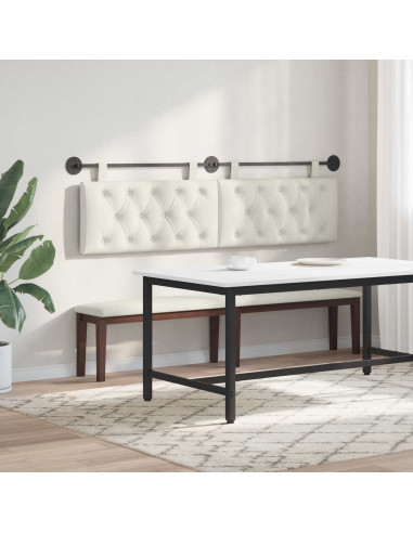 Testata appesa Montaggio a parete Crema 170 x 55 x 7 cm Velluto