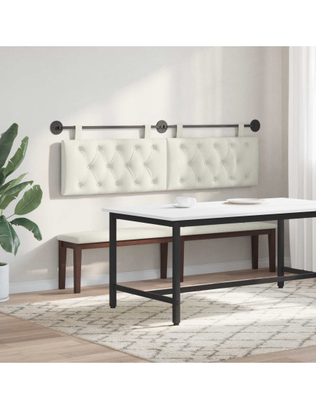 Testata appesa Montaggio a parete Crema 170 x 55 x 7 cm Velluto