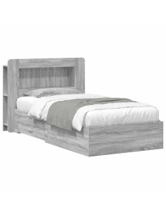Telaio del letto con storage Sonoma grigio 90 x 200 cm