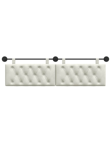 Testata appesa Montaggio a parete Crema 170 x 55 x 7 cm Velluto