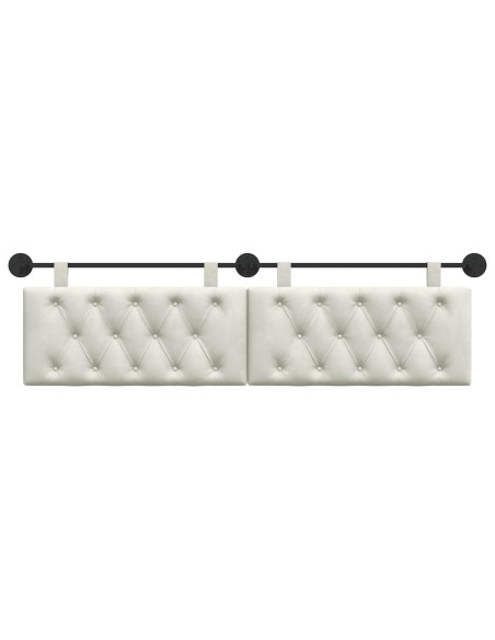 Testata appesa Montaggio a parete Crema 170 x 55 x 7 cm Velluto