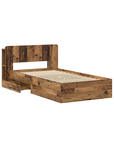 Telaio del letto con storage Legno antico 80 x 200 cm