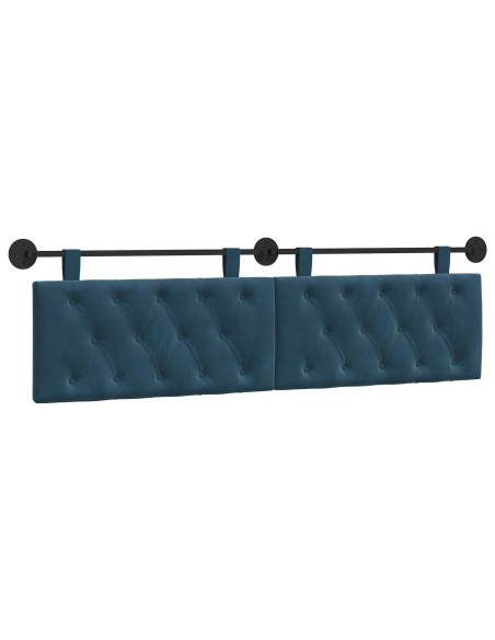 Testata appesa Montaggio a parete Blu 170 x 55 x 7 cm Velluto