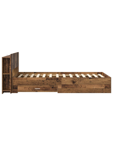 Telaio del letto con storage Legno antico 80 x 200 cm