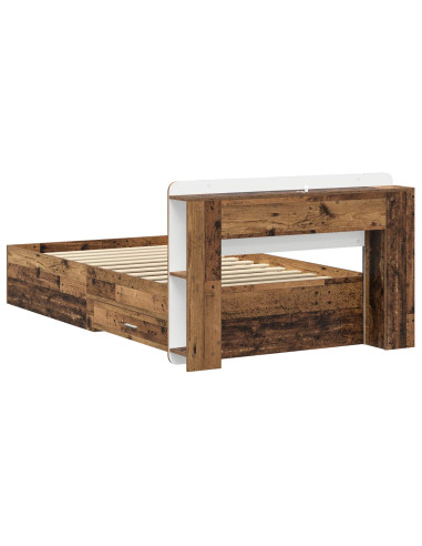 Telaio del letto con storage Legno antico 80 x 200 cm