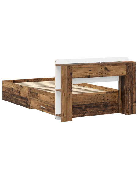 Telaio del letto con storage Legno antico 80 x 200 cm