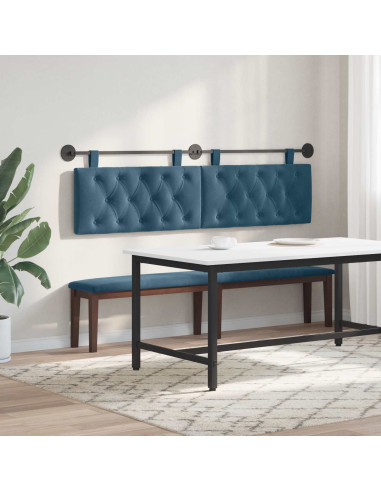 Testata appesa Montaggio a parete Blu 170 x 55 x 7 cm Velluto
