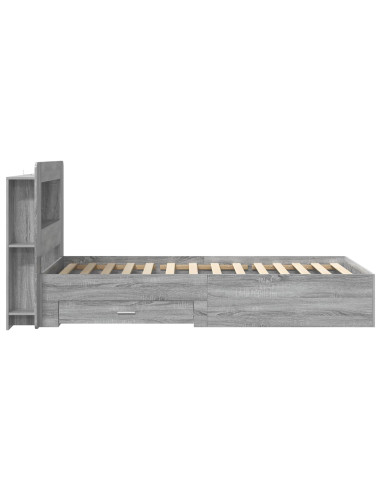 Telaio del letto con storage Sonoma grigio 75 x 190 cm