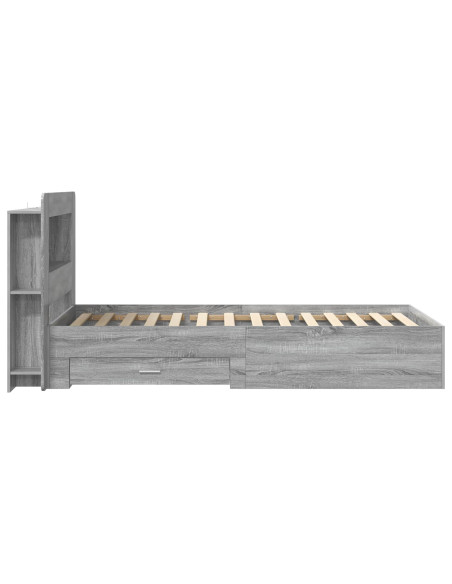 Telaio del letto con storage Sonoma grigio 75 x 190 cm