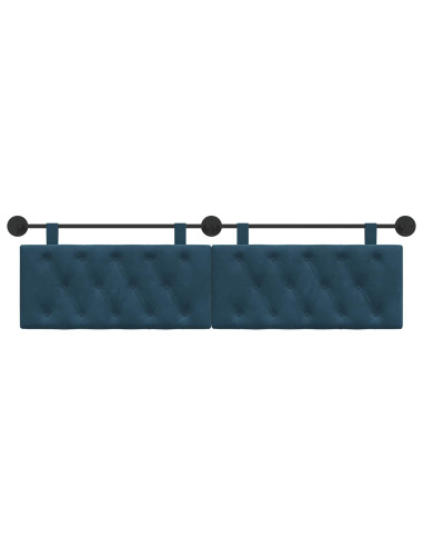 Testata appesa Montaggio a parete Blu 170 x 55 x 7 cm Velluto