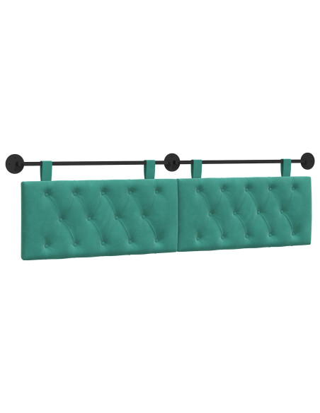 Testata appesa Turchese 170 x 55 x 7 cm Velluto