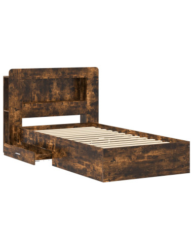 Telaio del letto con storage Rovere Fumo 75 x 190 cm