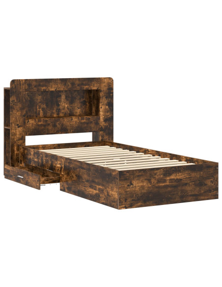 Telaio del letto con storage Rovere Fumo 75 x 190 cm