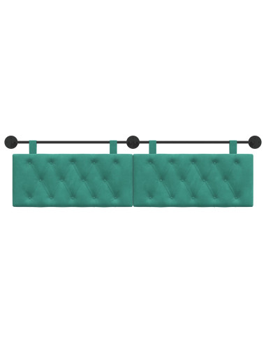 Testata appesa Turchese 170 x 55 x 7 cm Velluto