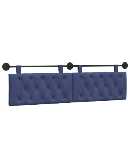 Testata appesa Blu Polizia 170 x 55 x 7 cm Velluto