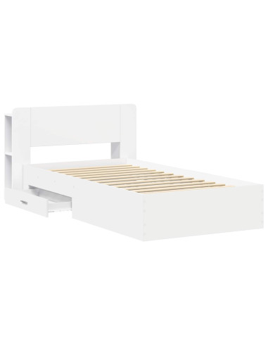 Telaio del letto con storage con testiera Bianco 80 x 200 cm
