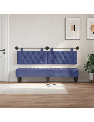 Testata appesa Blu Polizia 170 x 55 x 7 cm Velluto