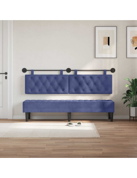 Testata appesa Blu Polizia 170 x 55 x 7 cm Velluto