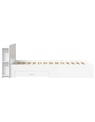 Telaio del letto con storage con testiera Bianco 80 x 200 cm