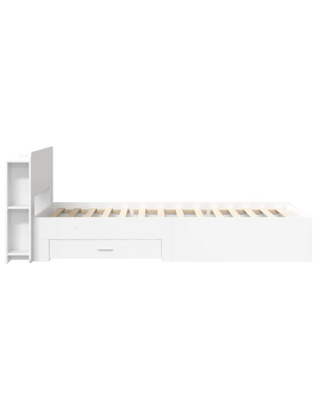 Telaio del letto con storage con testiera Bianco 80 x 200 cm