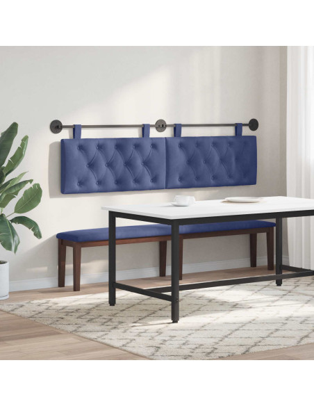 Testata appesa Blu Polizia 170 x 55 x 7 cm Velluto