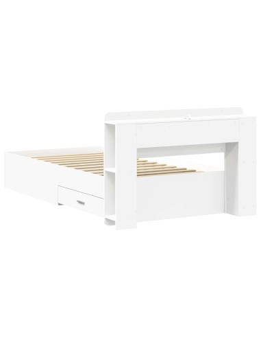 Telaio del letto con storage con testiera Bianco 80 x 200 cm