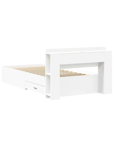 Telaio del letto con storage con testiera Bianco 80 x 200 cm