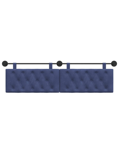 Testata appesa Blu Polizia 170 x 55 x 7 cm Velluto