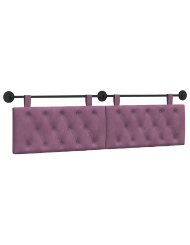 Testata appesa Montaggio a parete Viola 170 x 55 x 7 cm Velluto