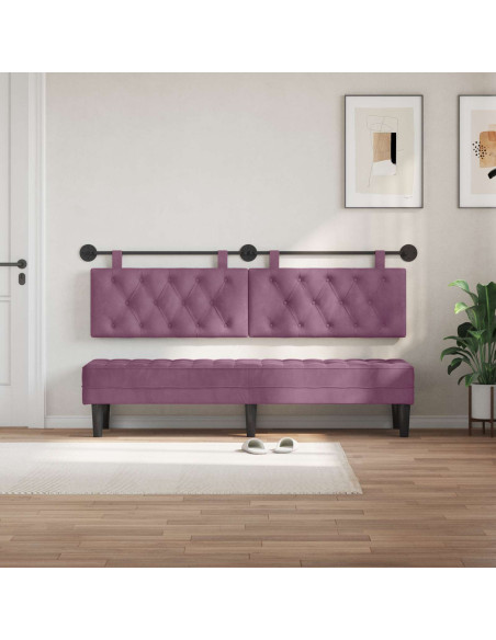 Testata appesa Montaggio a parete Viola 170 x 55 x 7 cm Velluto