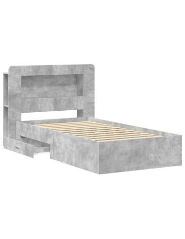 Telaio del letto con storage Grigio Cemento 80 x 200 cm