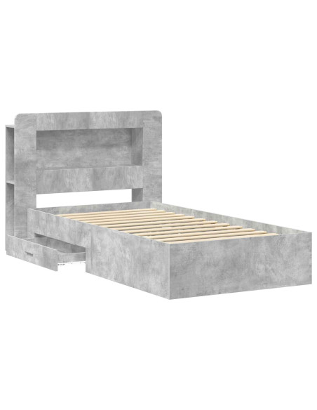 Telaio del letto con storage Grigio Cemento 80 x 200 cm