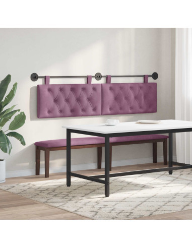 Testata appesa Montaggio a parete Viola 170 x 55 x 7 cm Velluto