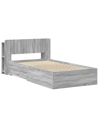 Telaio del letto con storage Sonoma grigio 100 x 200 cm