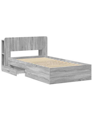 Telaio del letto con storage Sonoma grigio 100 x 200 cm
