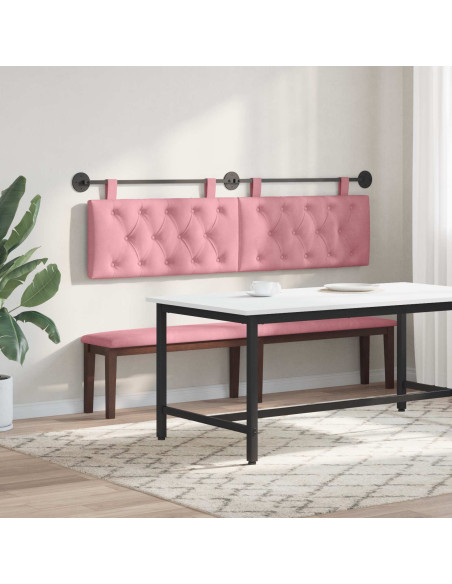 Testata appesa Montaggio a parete Rosa 190 x 55 x 7 cm Velluto