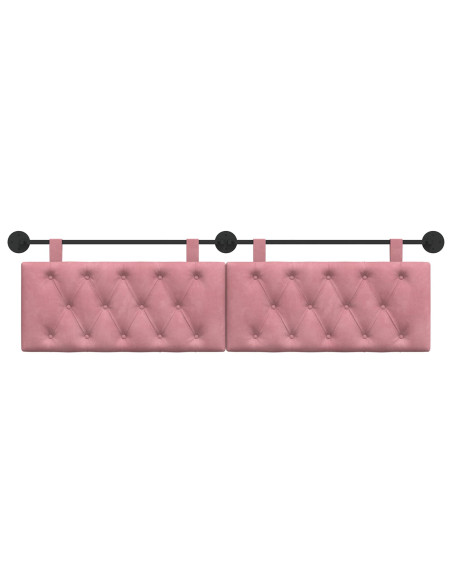 Testata appesa Montaggio a parete Rosa 190 x 55 x 7 cm Velluto