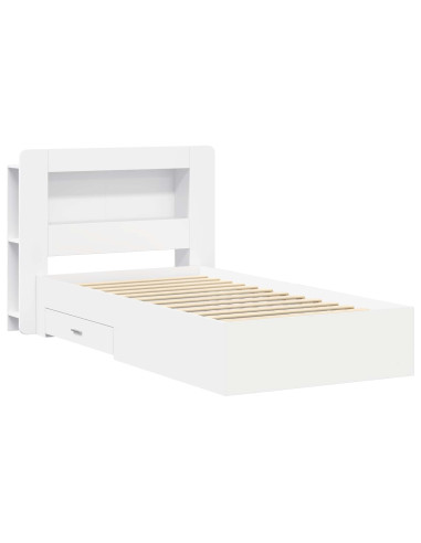 Telaio del letto con storage con testiera Bianco 80 x 200 cm
