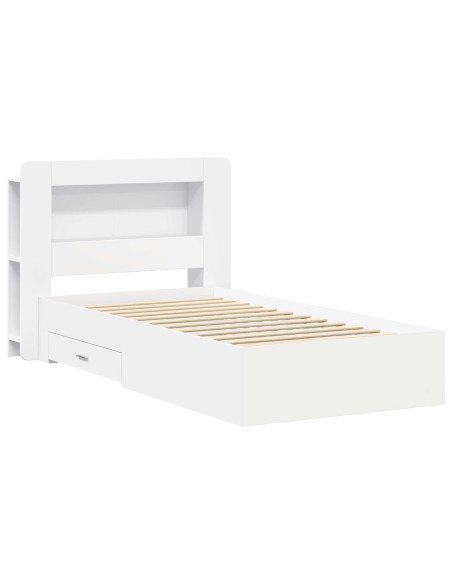 Telaio del letto con storage con testiera Bianco 80 x 200 cm