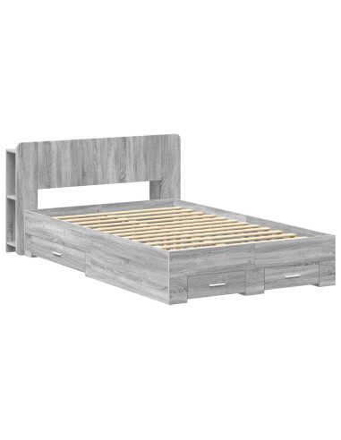 Telaio del letto con storage Sonoma grigio 120 x 190 cm