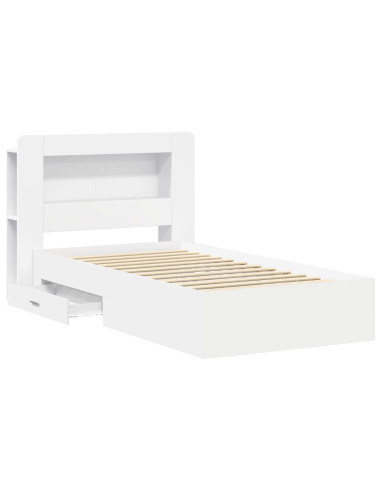 Telaio del letto con storage con testiera Bianco 80 x 200 cm