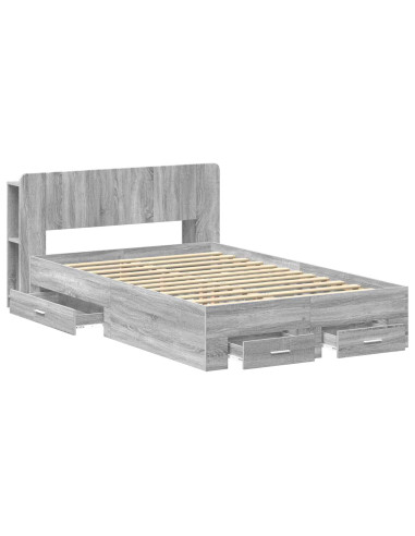 Telaio del letto con storage Sonoma grigio 120 x 190 cm