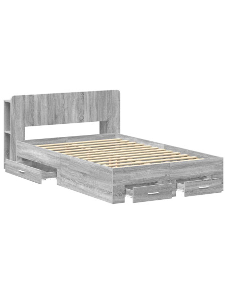 Telaio del letto con storage Sonoma grigio 120 x 190 cm