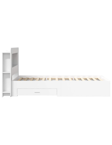 Telaio del letto con storage con testiera Bianco 80 x 200 cm