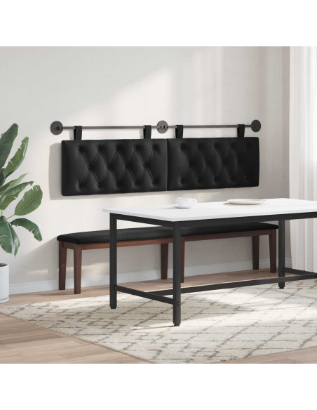 Testata appesa Montaggio a parete Nero 190 x 55 x 7 cm Velluto