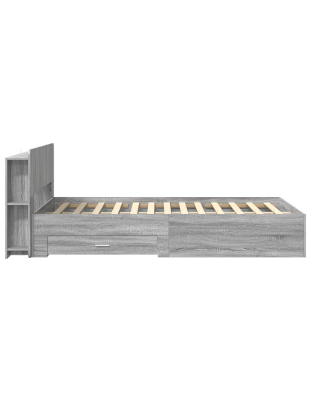 Telaio del letto con storage Sonoma grigio 120 x 190 cm